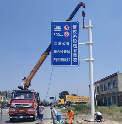 荆门双悬臂标志杆、交通标志杆制作、门架立柱加工厂家